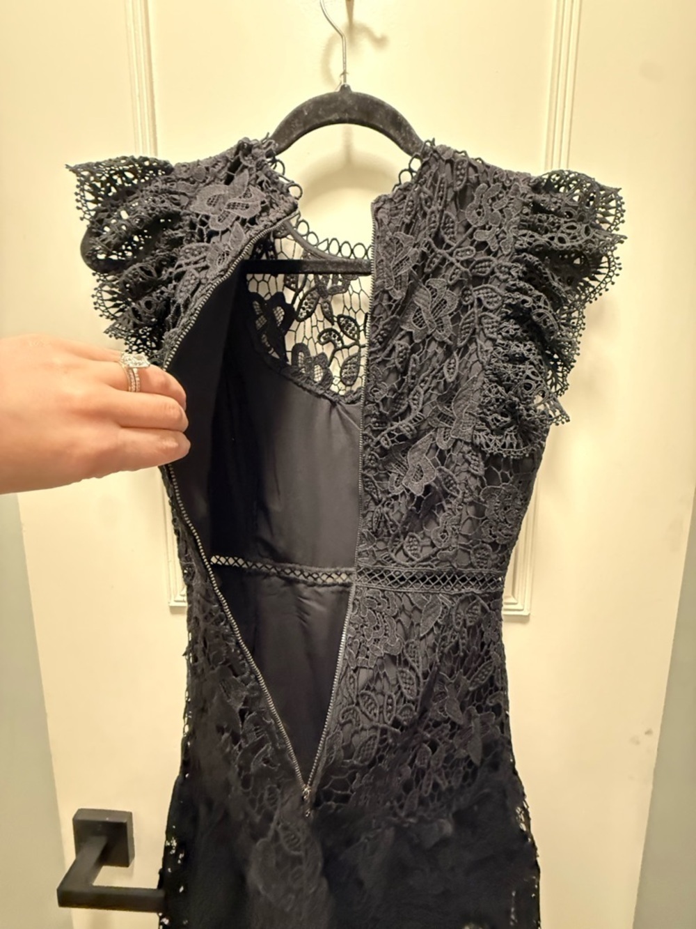 Adelyn Rae Black Lace Ruffle Dress - Picture 9 of 10